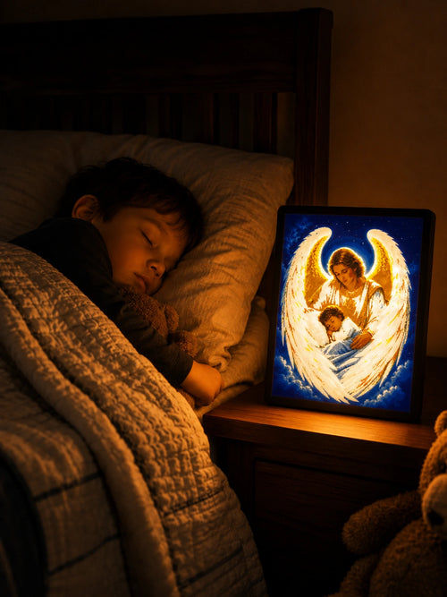 Lámpara del Ángel de la Guarda para Niño y Niña