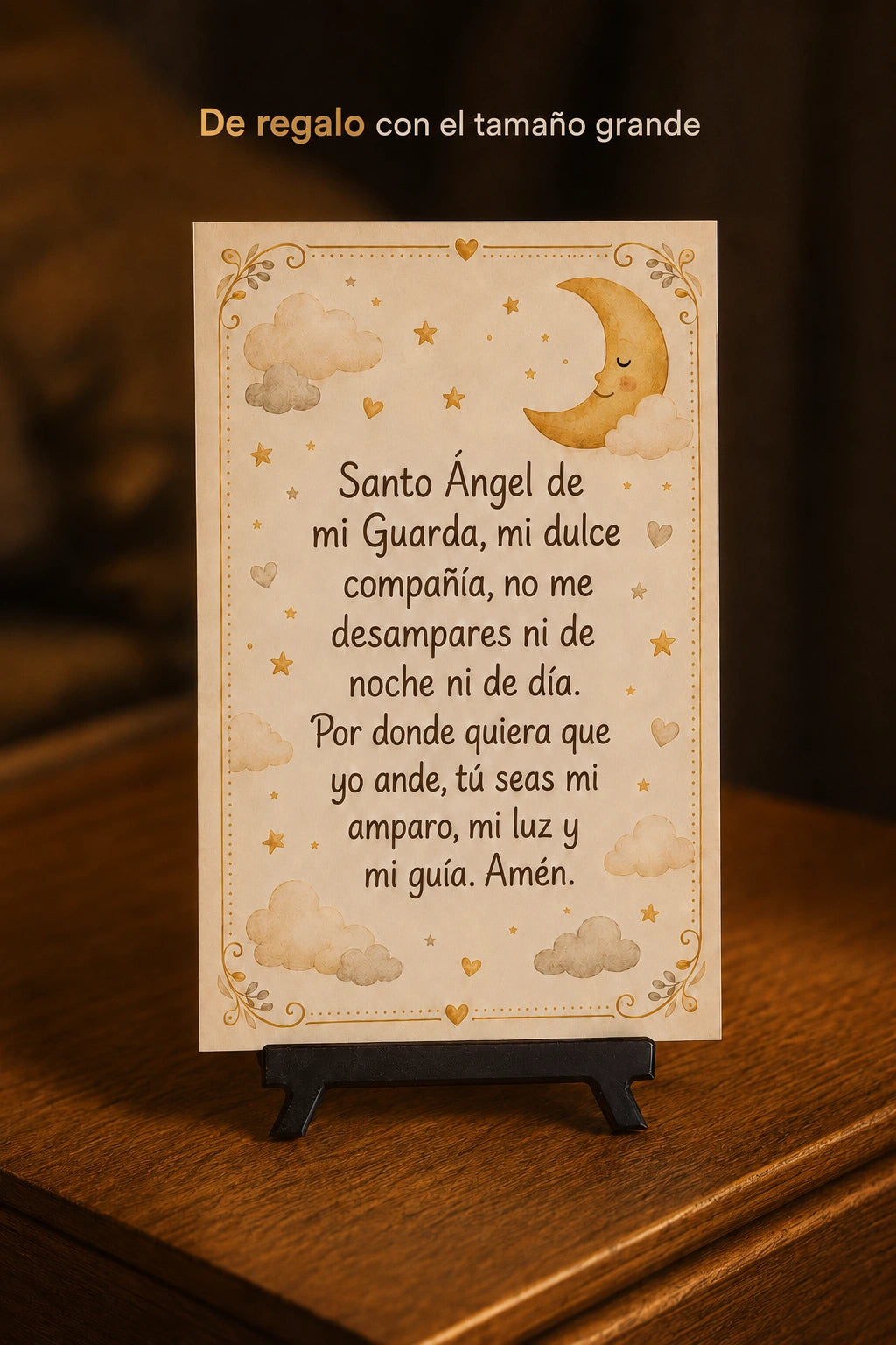 Duerme sin miedo — Lámpara del Ángel de la Guarda para Niña