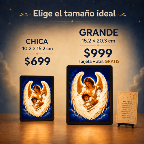 Duerme sin miedo — Lámpara del Ángel de la Guarda para Niña