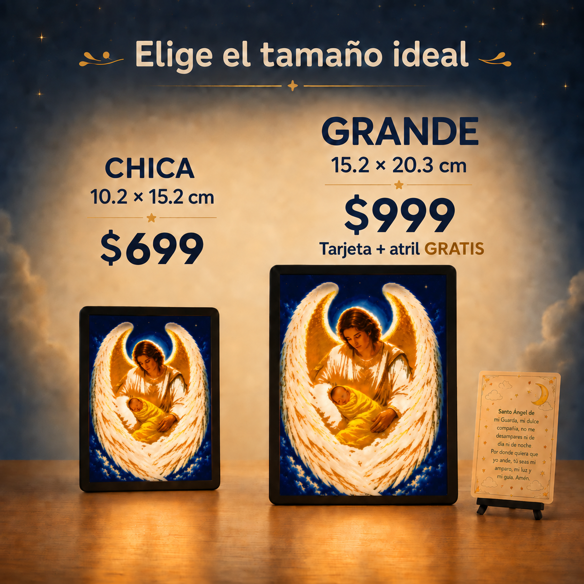 Dulces sueños — Lámpara del Ángel de la Guarda para Bebé